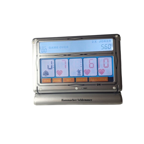 Hammacher Schlemmer Handheld Electronic Video Poker Game with Joker's Wild - Picture 1 of 6